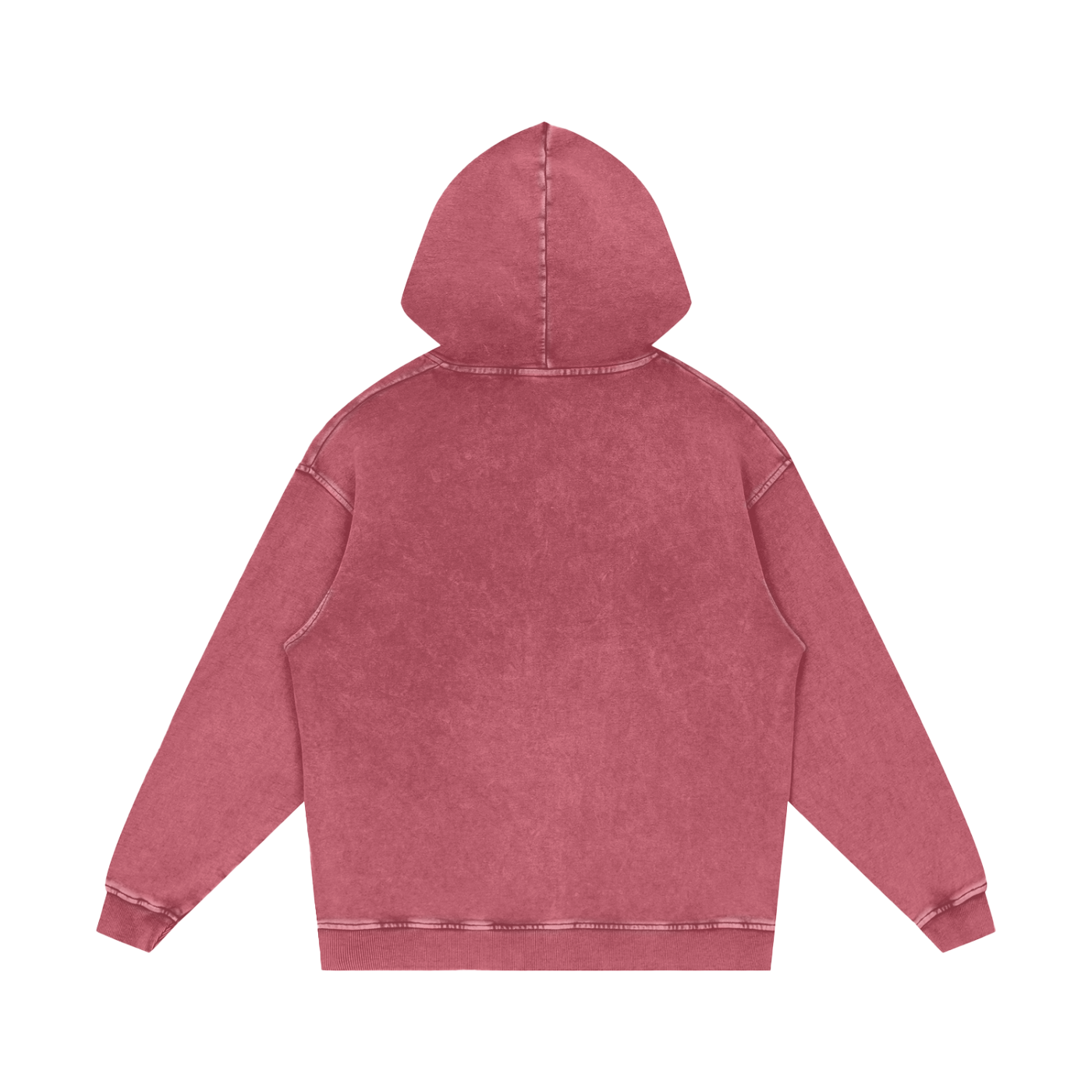 Snow Washed Loose Cotton Printed Hoodie