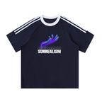 Contrast Tape Crewneck Cotton T-Shirt