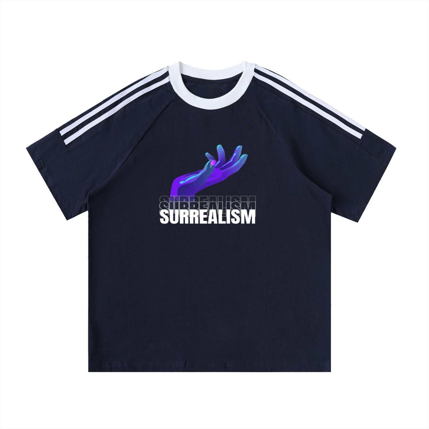 Contrast Tape Crewneck Cotton T-Shirt
