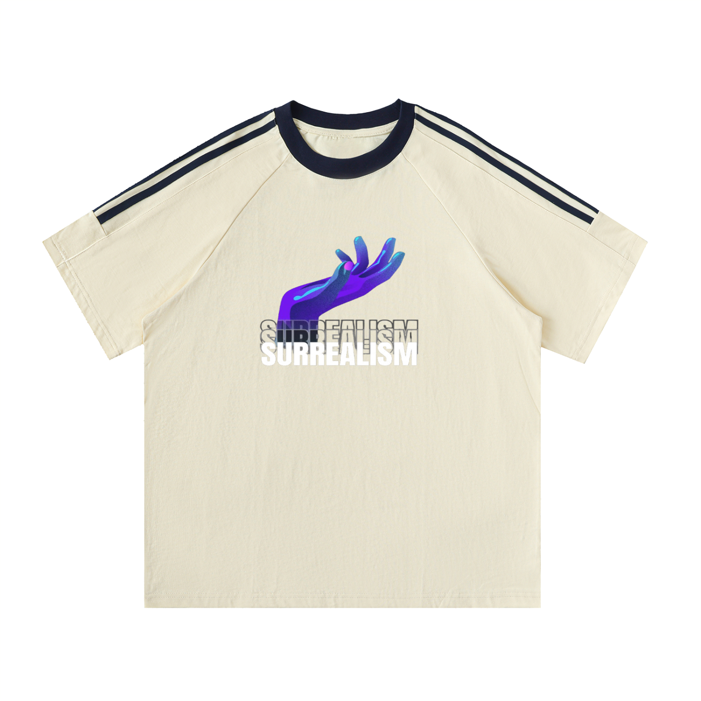 Contrast Tape Crewneck Cotton T-Shirt