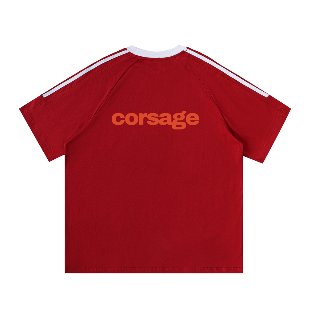 Contrast Tape Crewneck Cotton T-Shirt