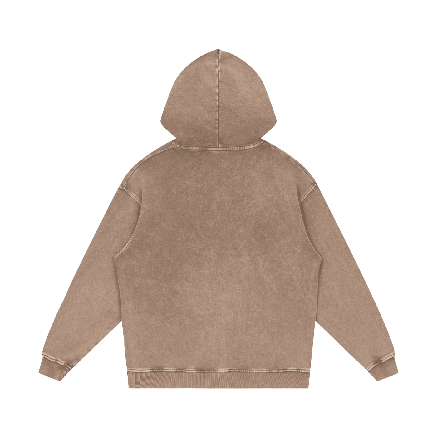 Snow Washed Loose Cotton Printed Hoodie