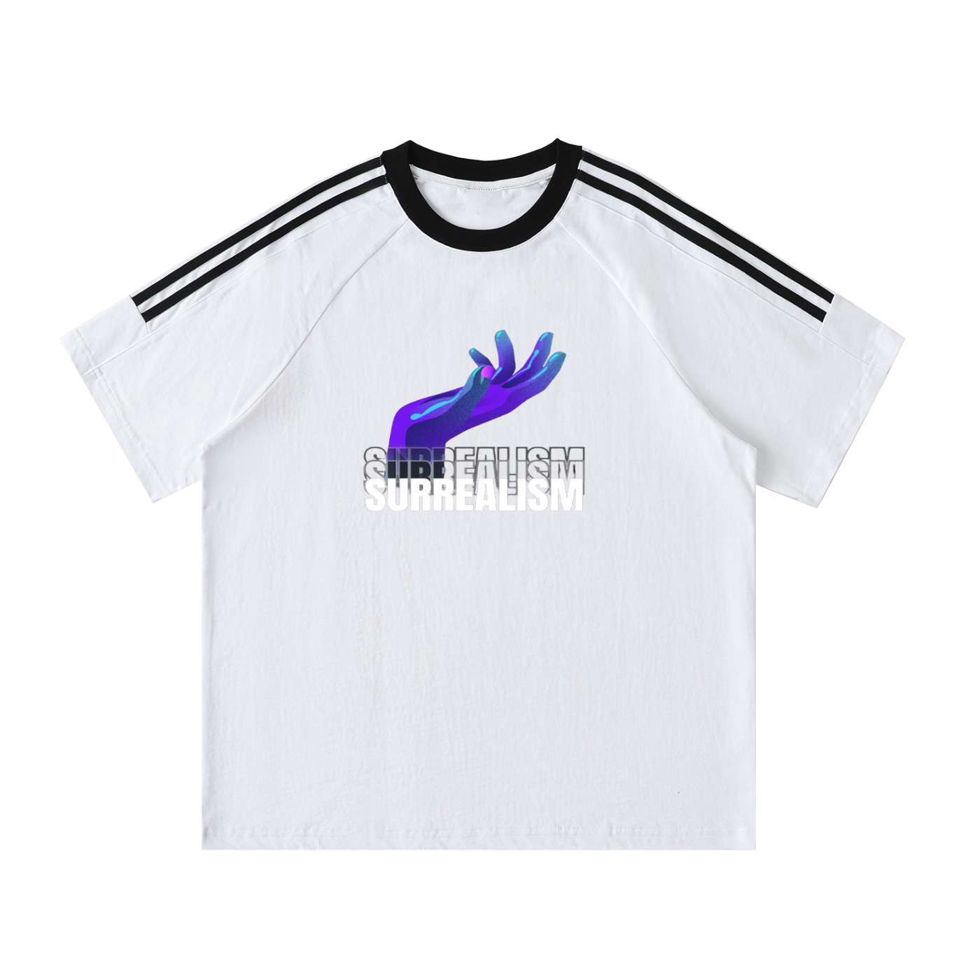 Contrast Tape Crewneck Cotton T-Shirt