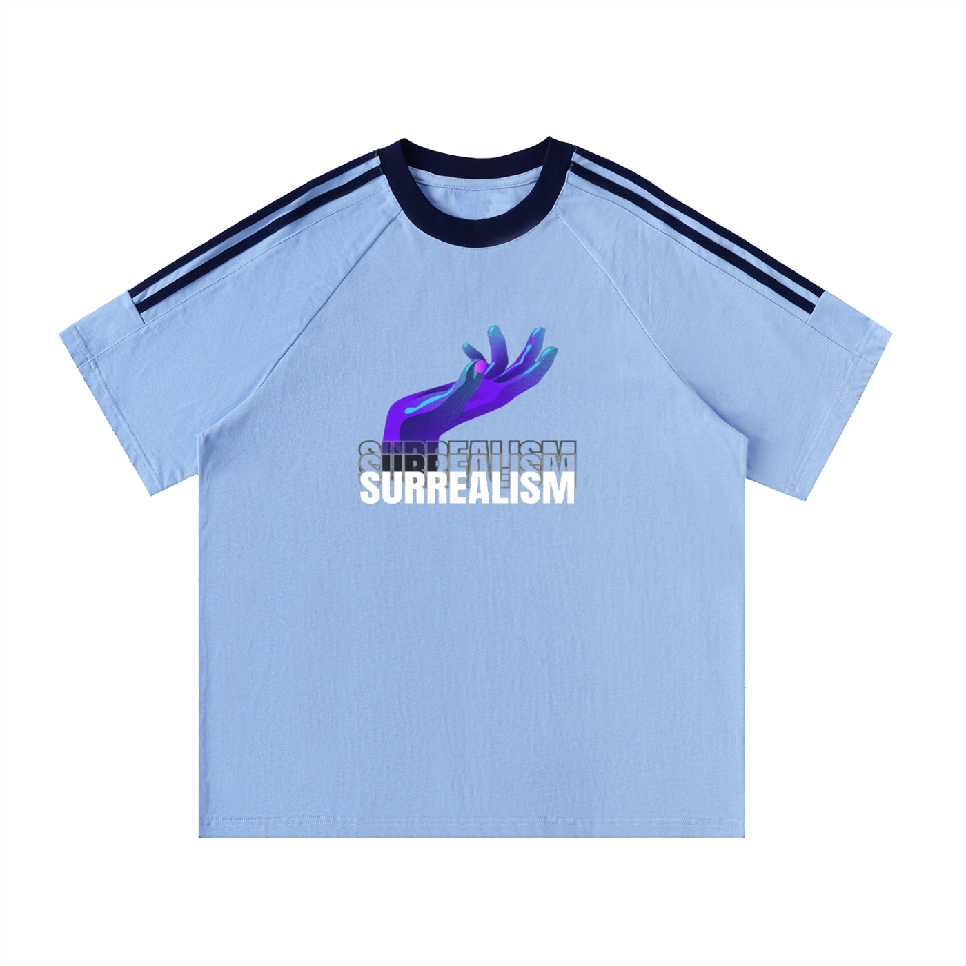 Contrast Tape Crewneck Cotton T-Shirt