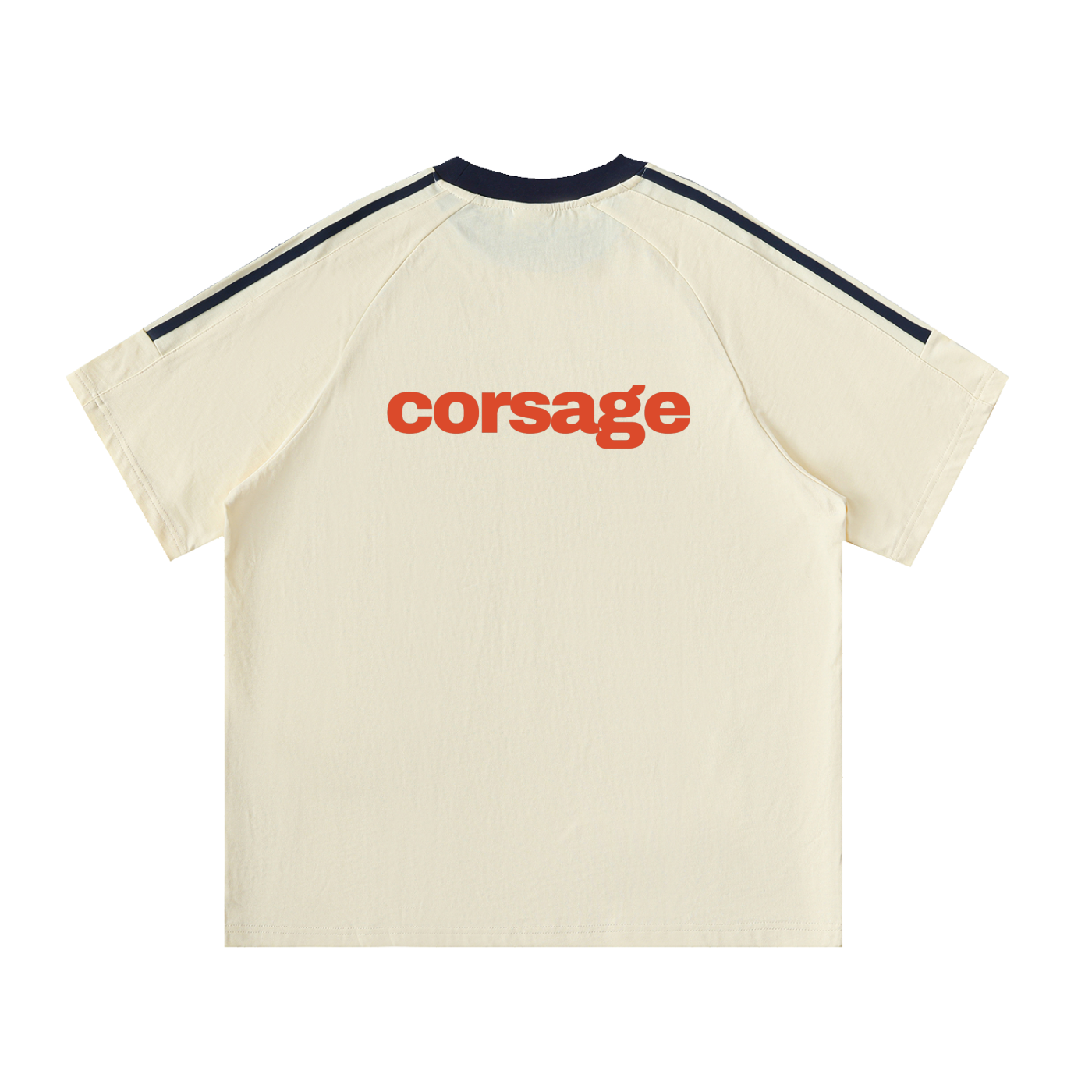 Contrast Tape Crewneck Cotton T-Shirt