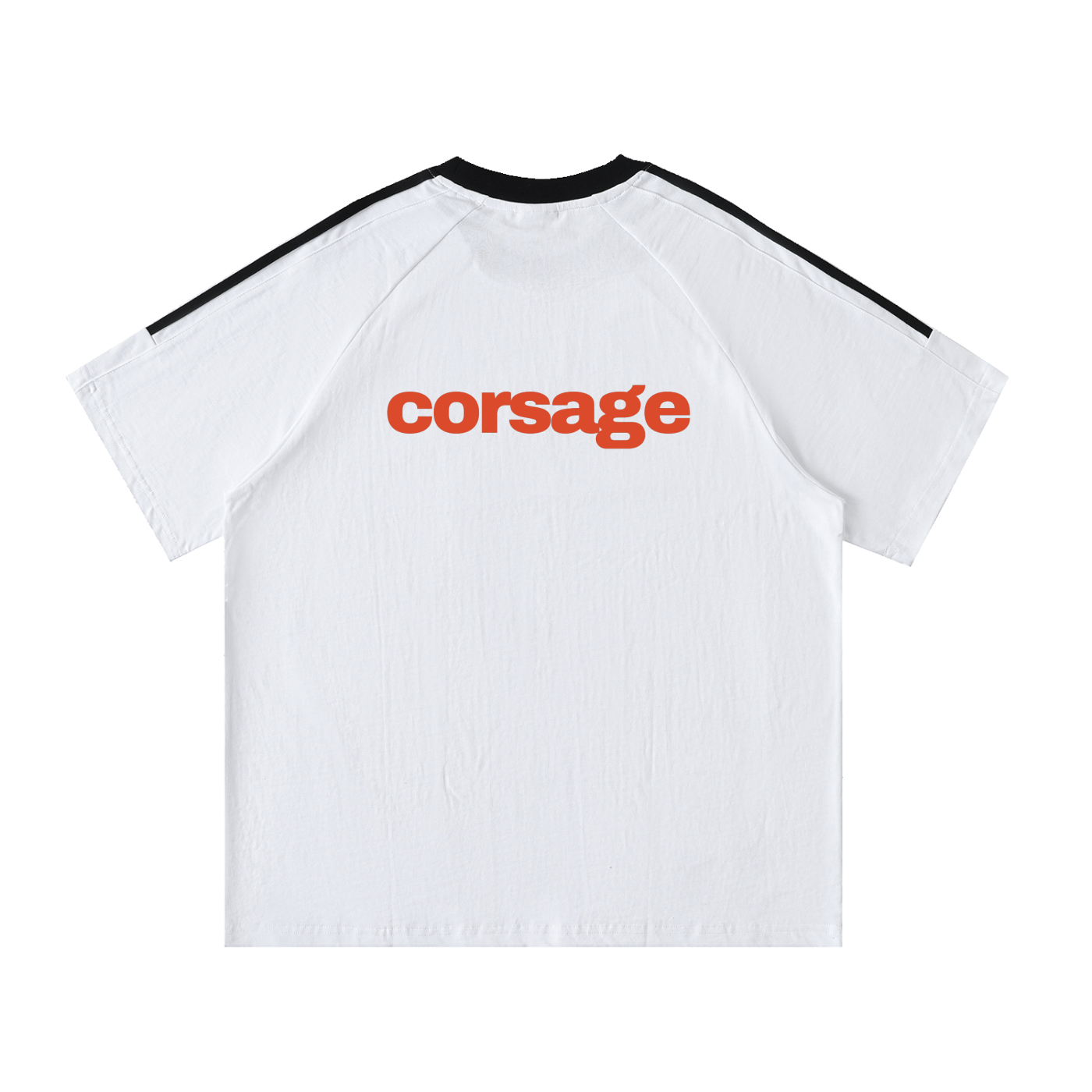 Contrast Tape Crewneck Cotton T-Shirt
