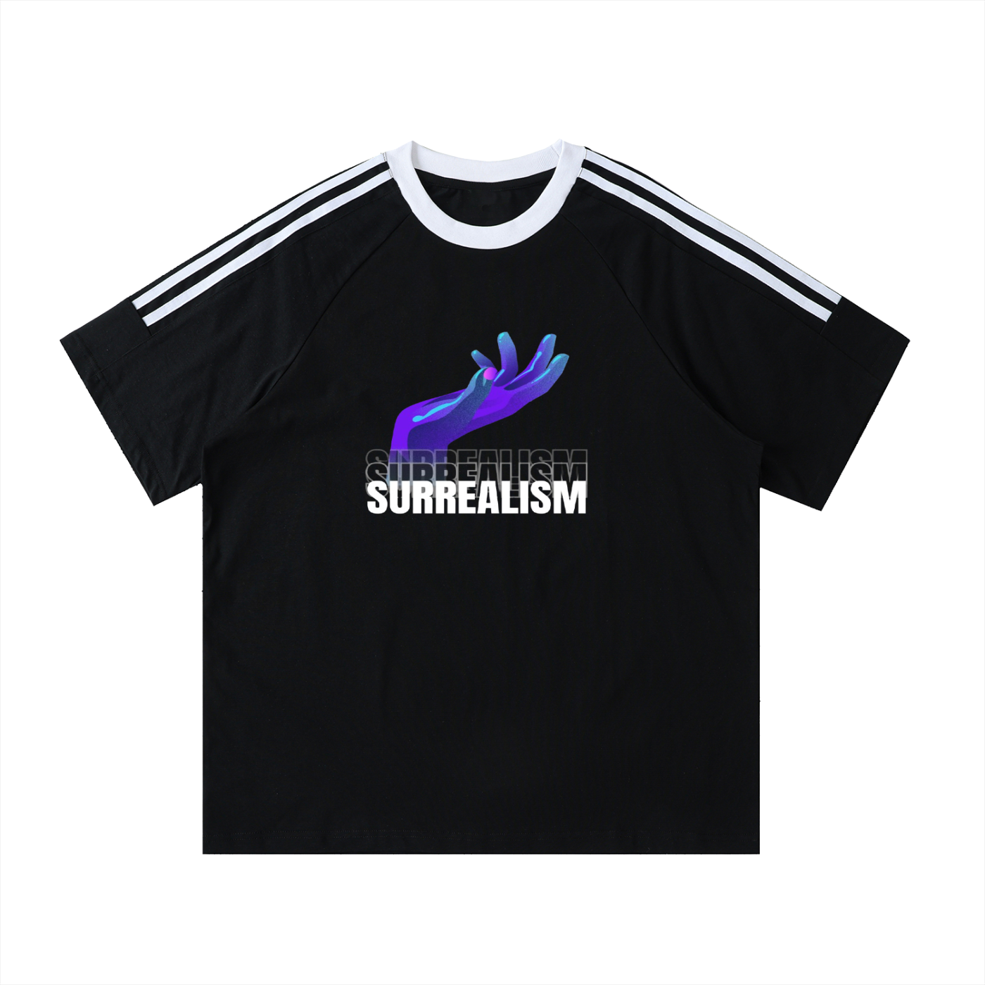 Contrast Tape Crewneck Cotton T-Shirt