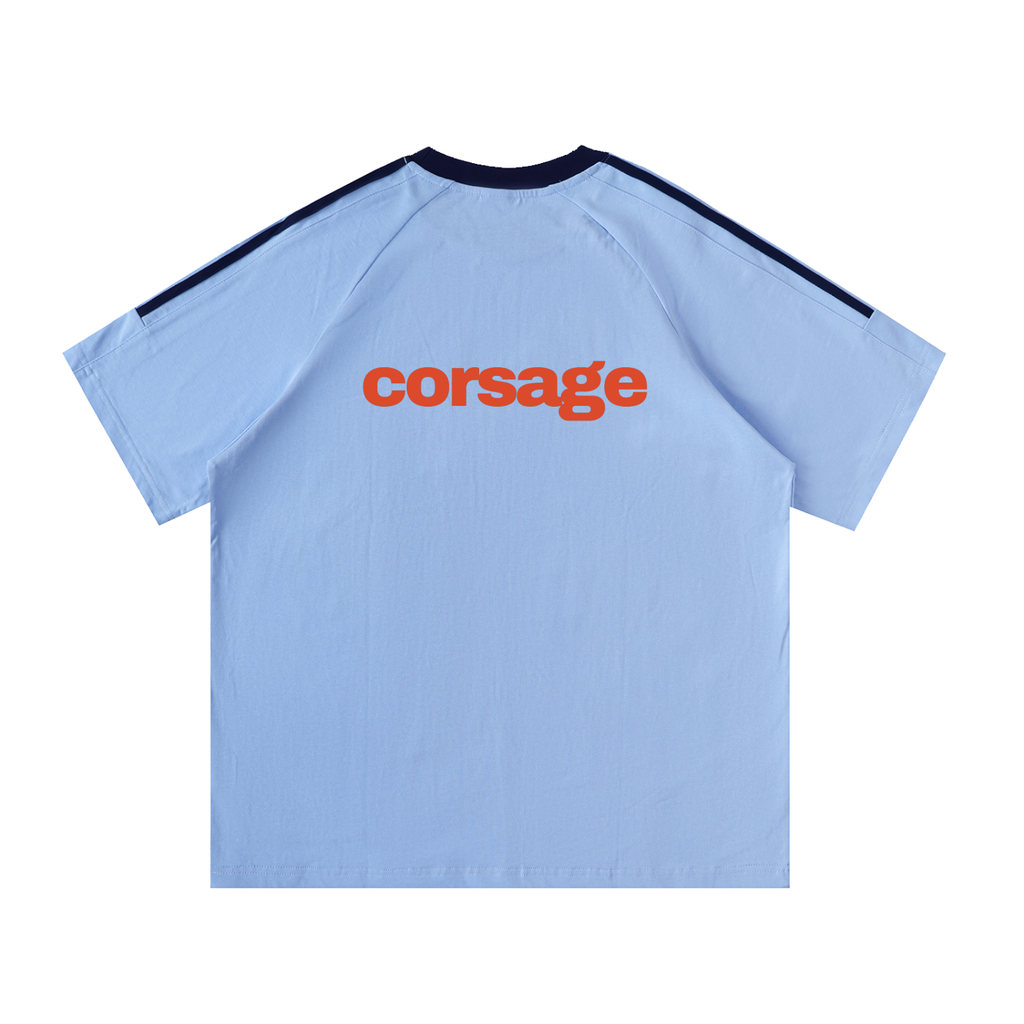 Contrast Tape Crewneck Cotton T-Shirt