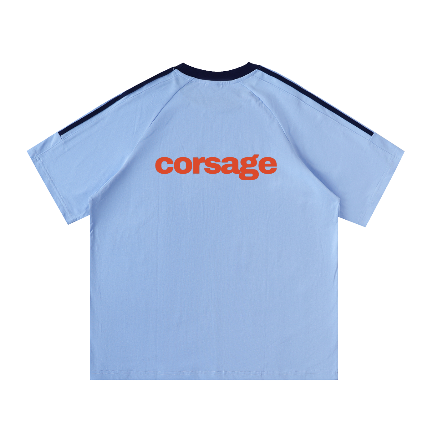 Contrast Tape Crewneck Cotton T-Shirt