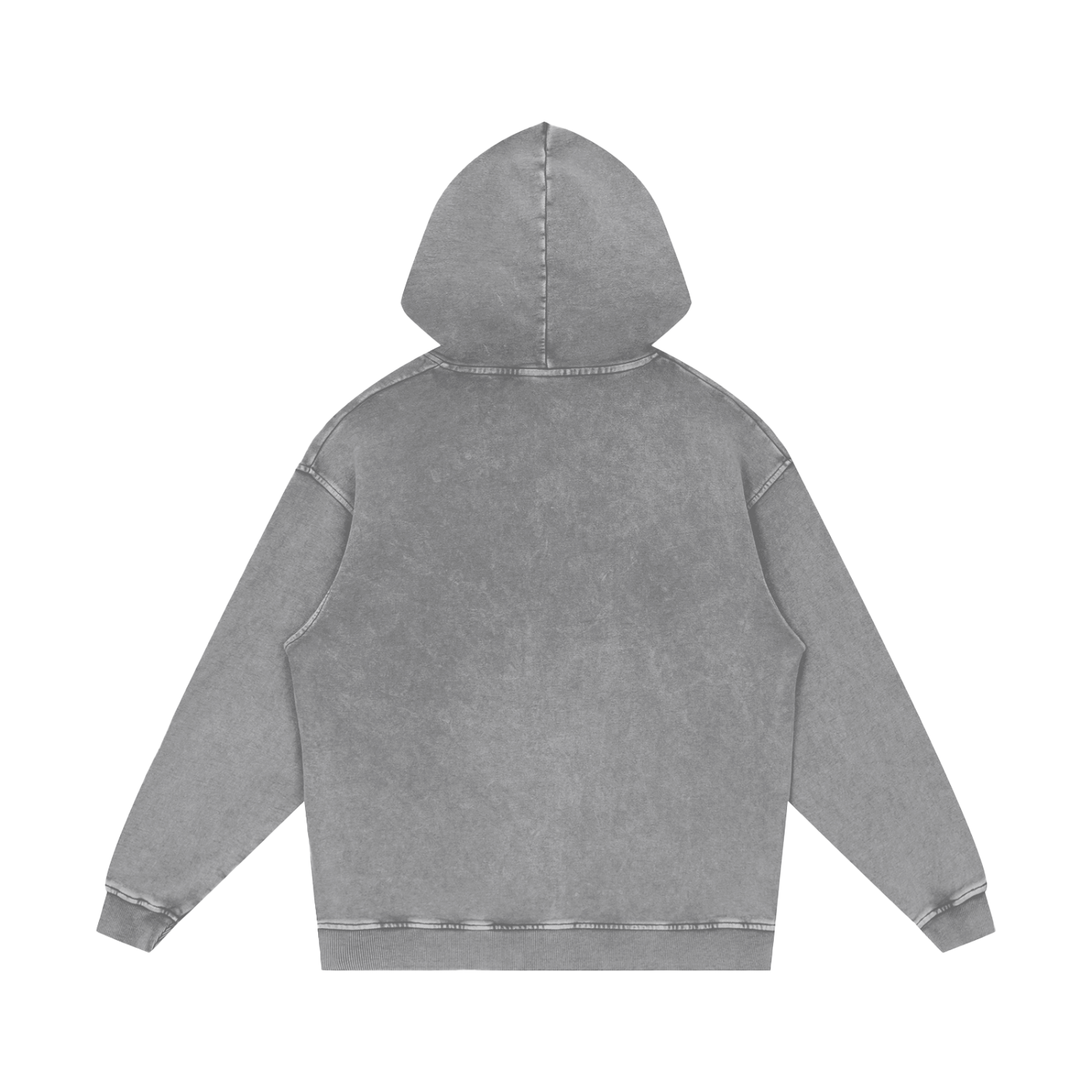 Snow Washed Loose Cotton Printed Hoodie