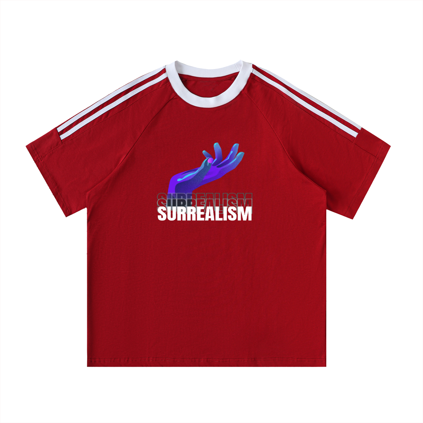 Contrast Tape Crewneck Cotton T-Shirt